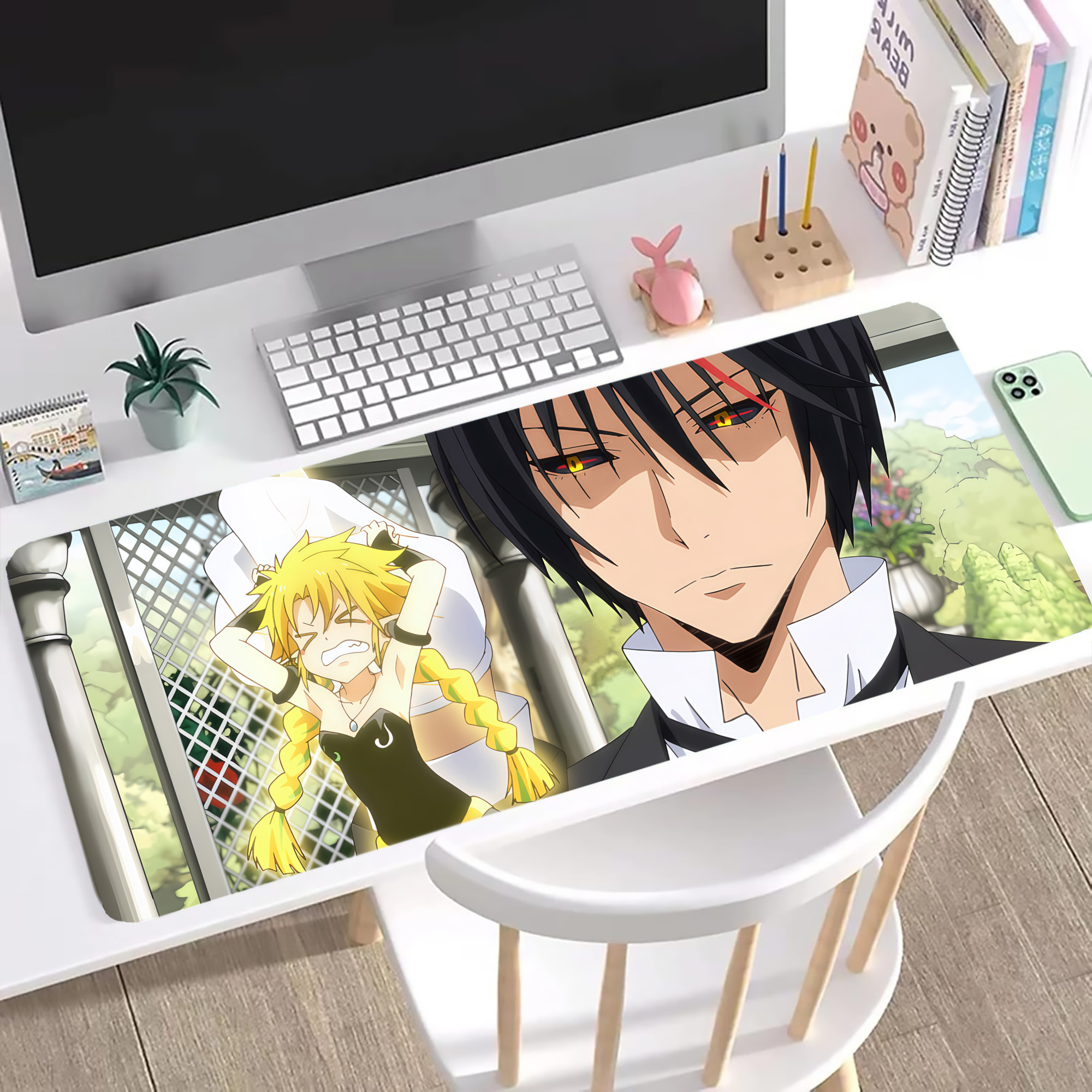 （画像用） 転スラ Regarding Reincarnated to Slime ステッチ加工 大判デスクマット／滑り止めマウスパッド