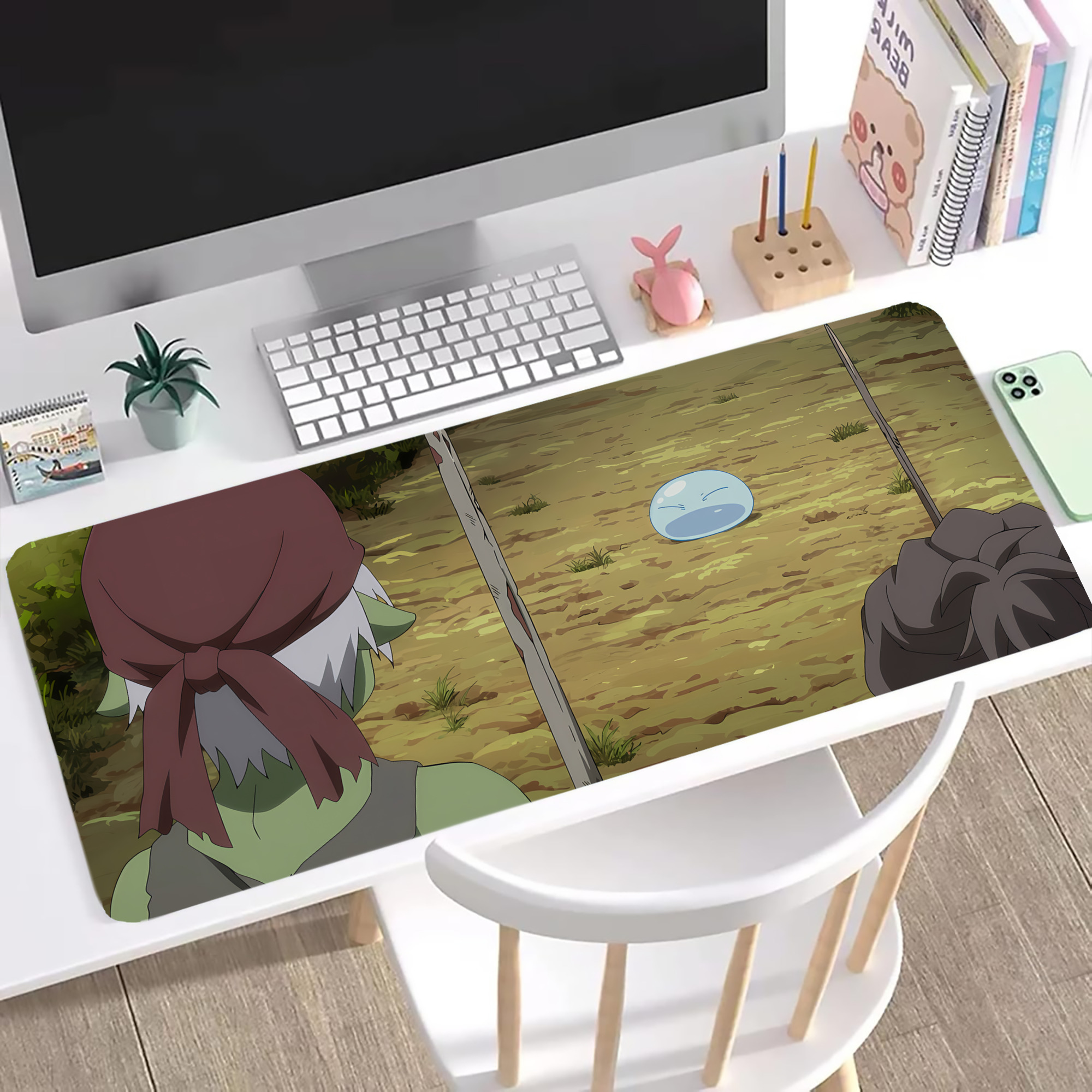 （画像用） 転スラ Regarding Reincarnated to Slime ステッチ加工 大判デスクマット／滑り止めマウスパッド