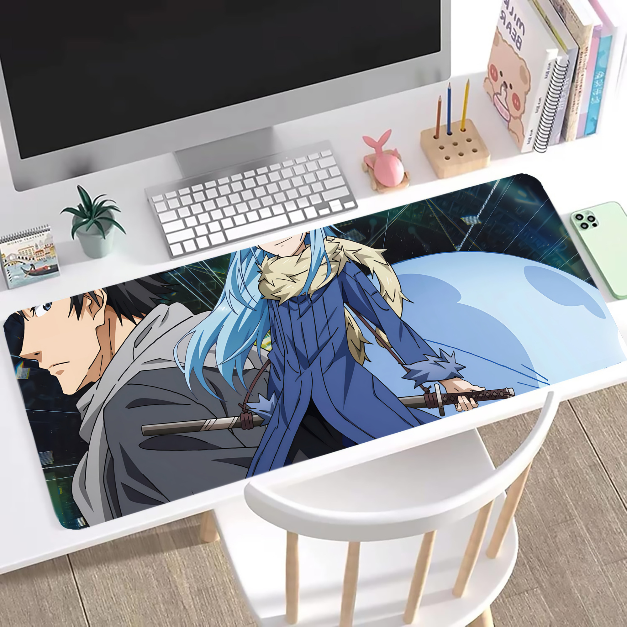 （画像用） 転スラ Regarding Reincarnated to Slime ステッチ加工 大判デスクマット／滑り止めマウスパッド