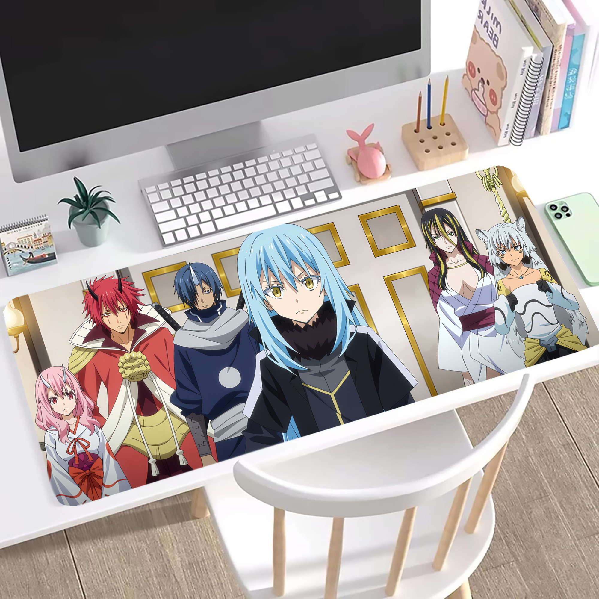（画像用） 転スラ Regarding Reincarnated to Slime ステッチ加工 大判デスクマット／滑り止めマウスパッド