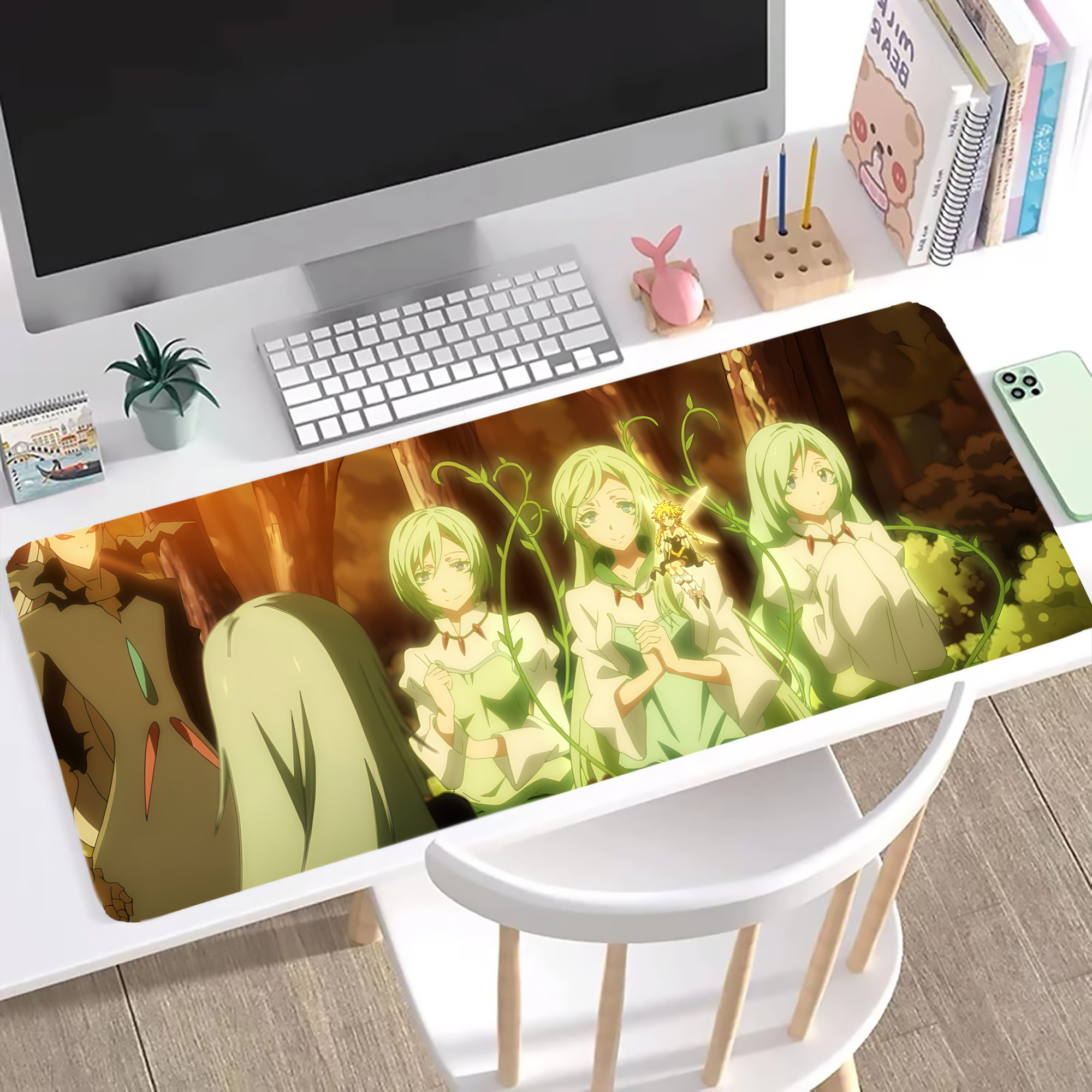 （画像用） 転スラ Regarding Reincarnated to Slime ステッチ加工 大判デスクマット／滑り止めマウスパッド