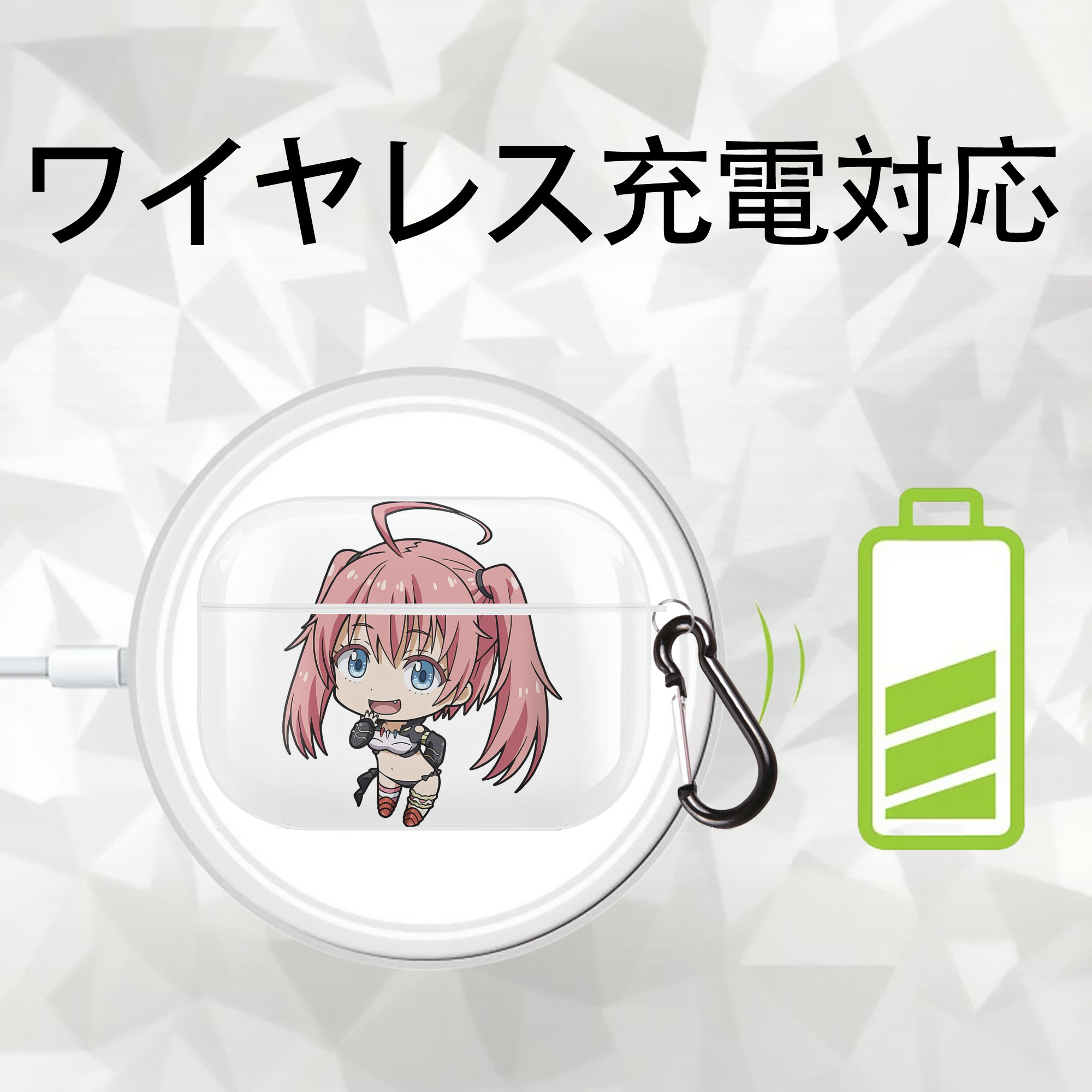 転スラ Regarding Reincarnated to Slime 【AirPods Pro用】ハードシェル保護ケース 耐衝撃・防指紋・カラビナ付き商品仕様
