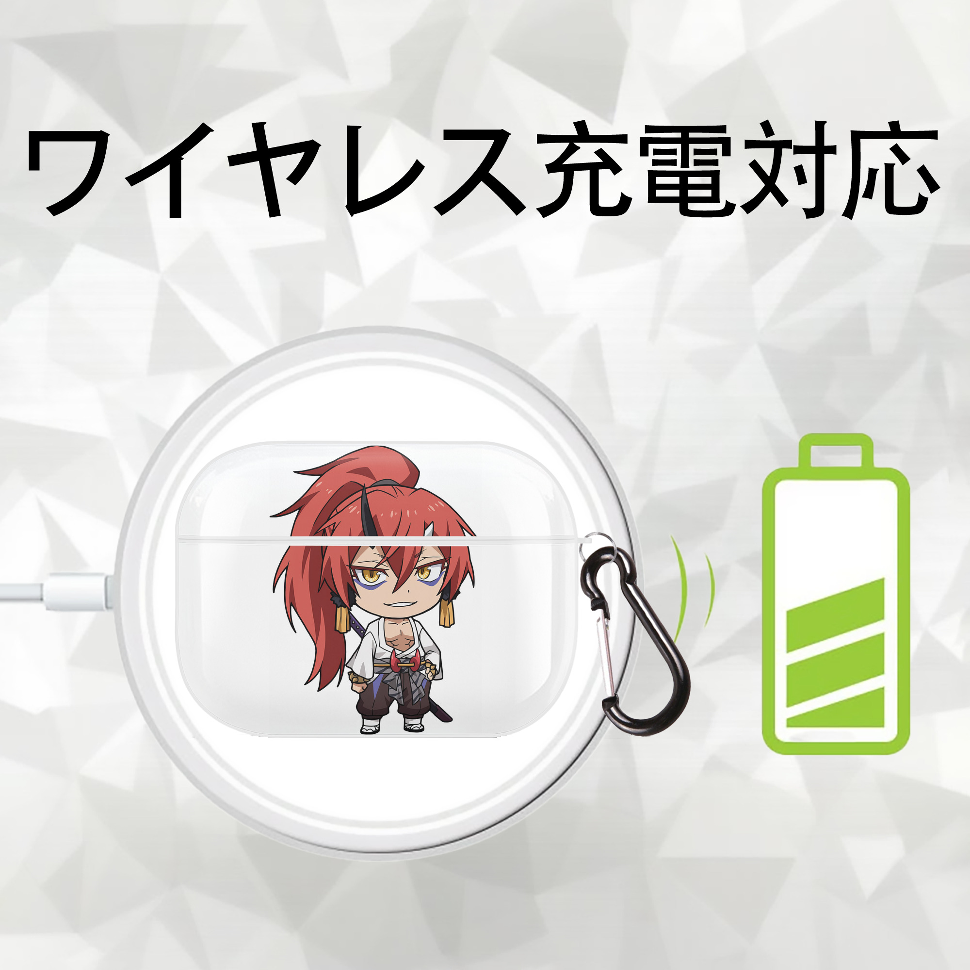 転スラ Regarding Reincarnated to Slime 【AirPods Pro用】ハードシェル保護ケース 耐衝撃・防指紋・カラビナ付き商品仕様