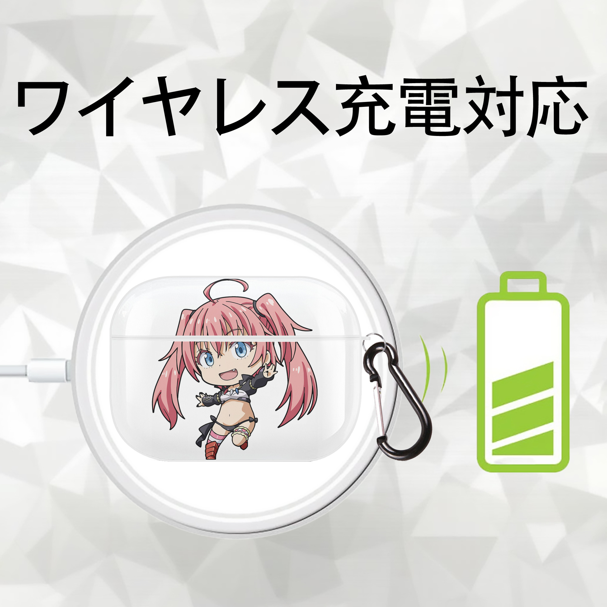 転スラ Regarding Reincarnated to Slime 【AirPods Pro用】ハードシェル保護ケース 耐衝撃・防指紋・カラビナ付き商品仕様