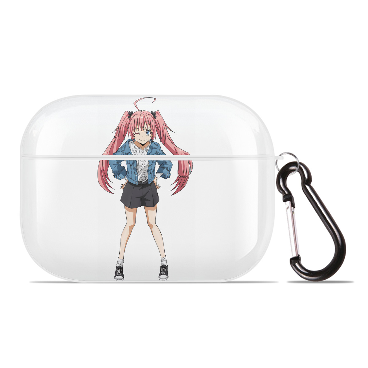 （画像用） 転スラ Regarding Reincarnated to Slime 【AirPods Pro用】ハードシェル保護ケース 耐衝撃・防指紋・カラビナ付き商品仕様