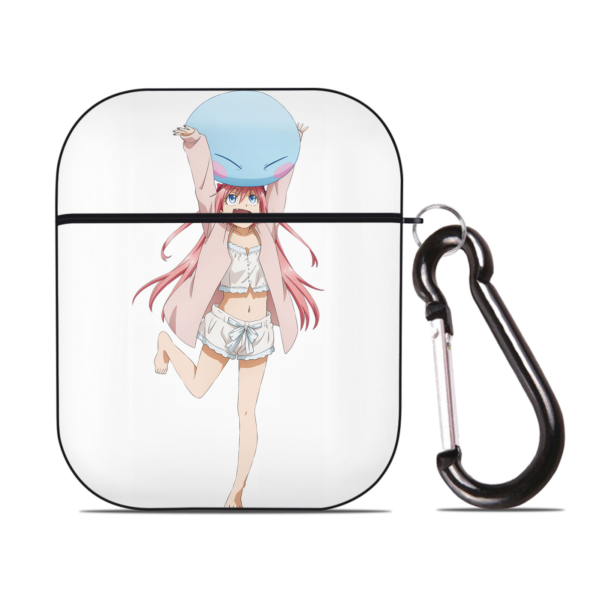 （画像用） 転スラ Regarding Reincarnated to Slime AirPods 第2世代保護ケース ハードシェル ブラック 耐衝撃・防指紋・カラビナ付き