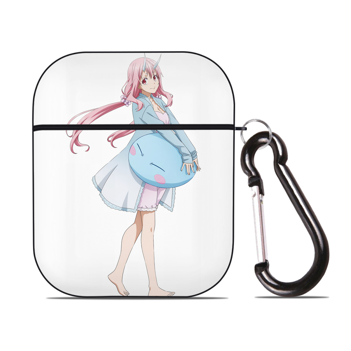 （画像用） 転スラ Regarding Reincarnated to Slime AirPods 第2世代保護ケース ハードシェル ブラック 耐衝撃・防指紋・カラビナ付き