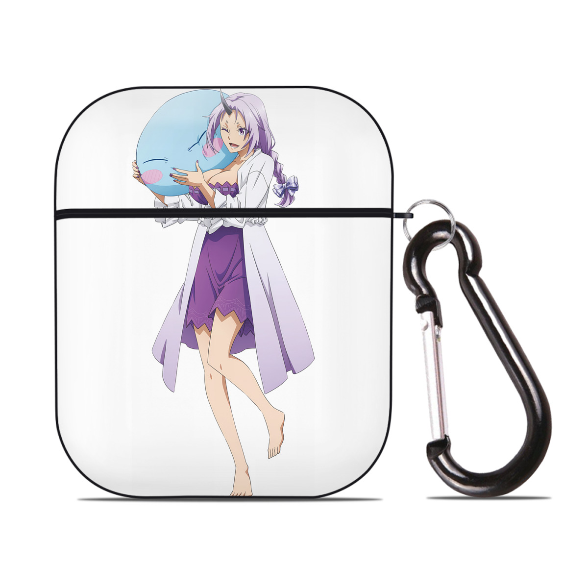 （画像用） 転スラ Regarding Reincarnated to Slime AirPods 第2世代保護ケース ハードシェル ブラック 耐衝撃・防指紋・カラビナ付き
