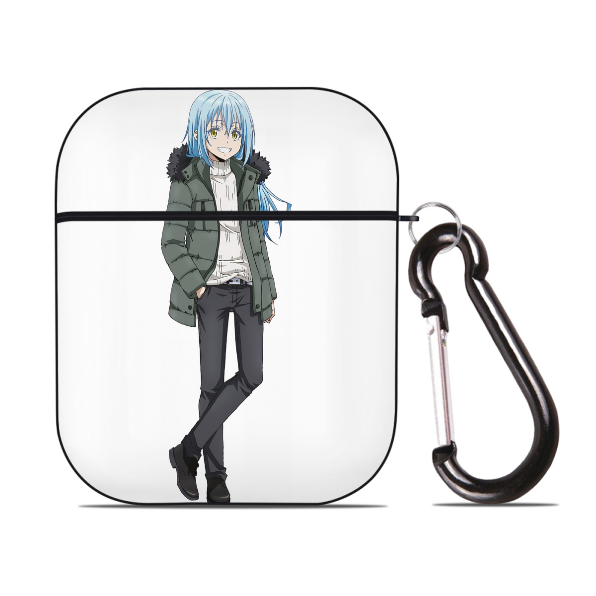 （画像用） 転スラ Regarding Reincarnated to Slime AirPods 第2世代保護ケース ハードシェル ブラック 耐衝撃・防指紋・カラビナ付き