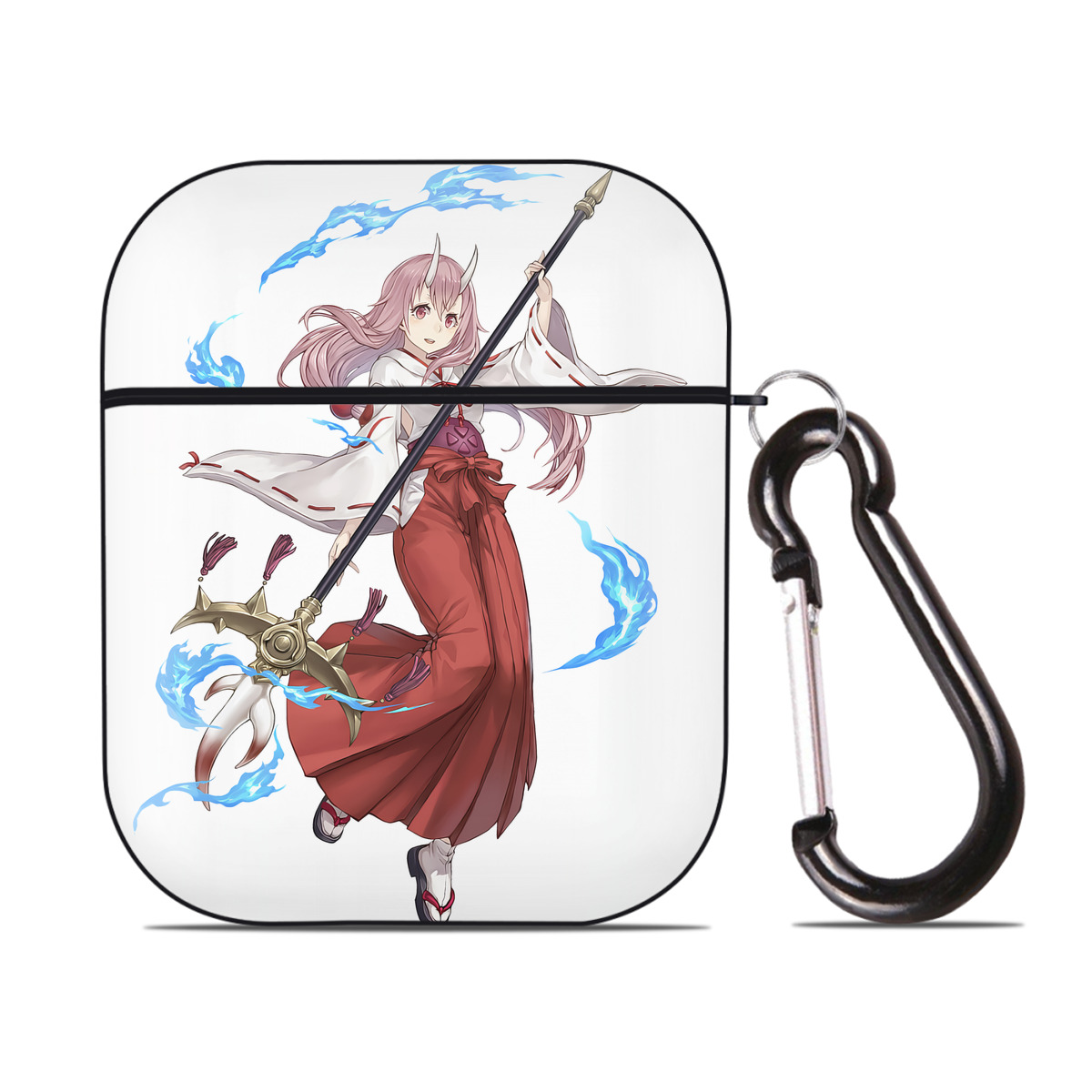 （画像用） 転スラ Regarding Reincarnated to Slime AirPods 第2世代保護ケース ハードシェル ブラック 耐衝撃・防指紋・カラビナ付き