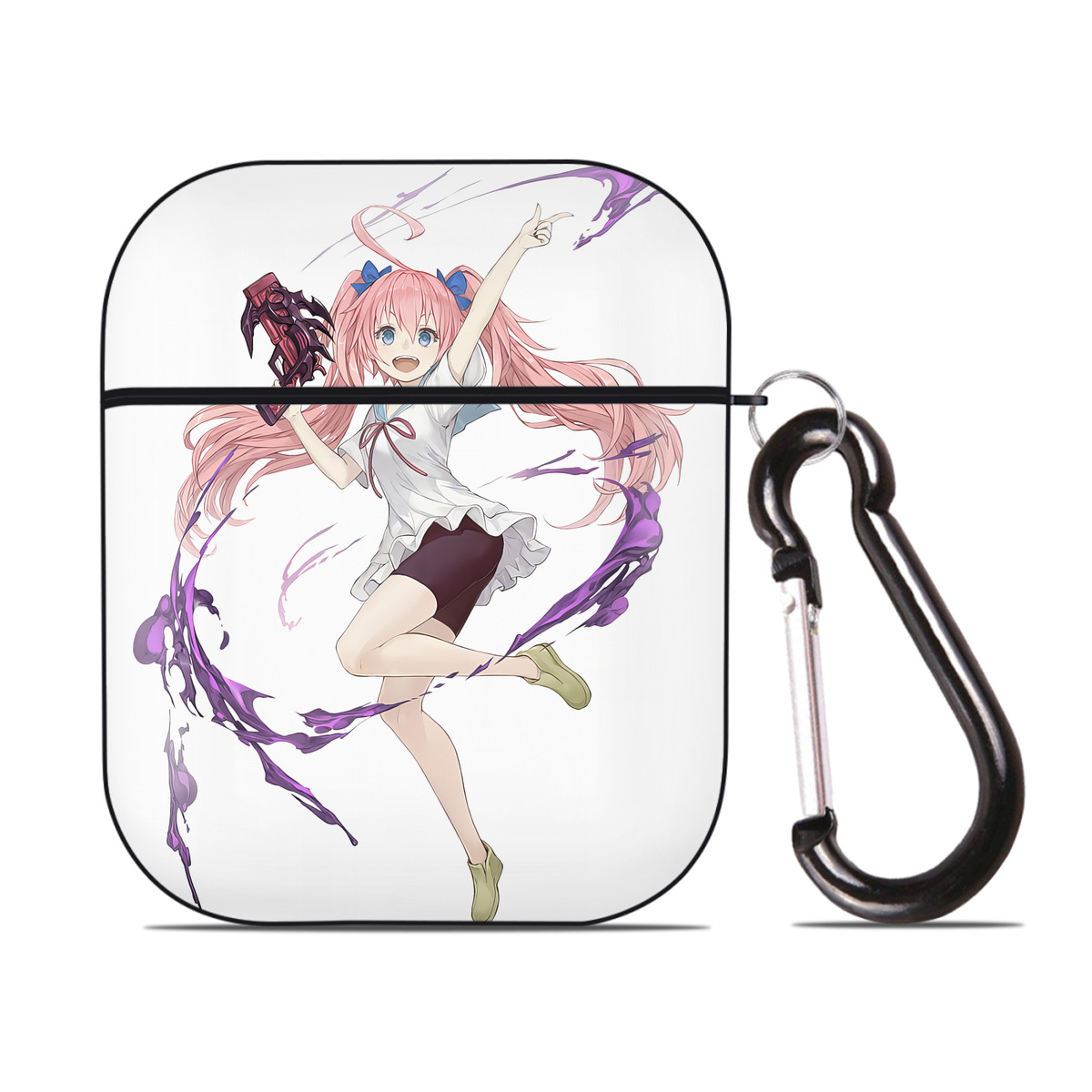 （画像用） 転スラ Regarding Reincarnated to Slime AirPods 第2世代保護ケース ハードシェル ブラック 耐衝撃・防指紋・カラビナ付き