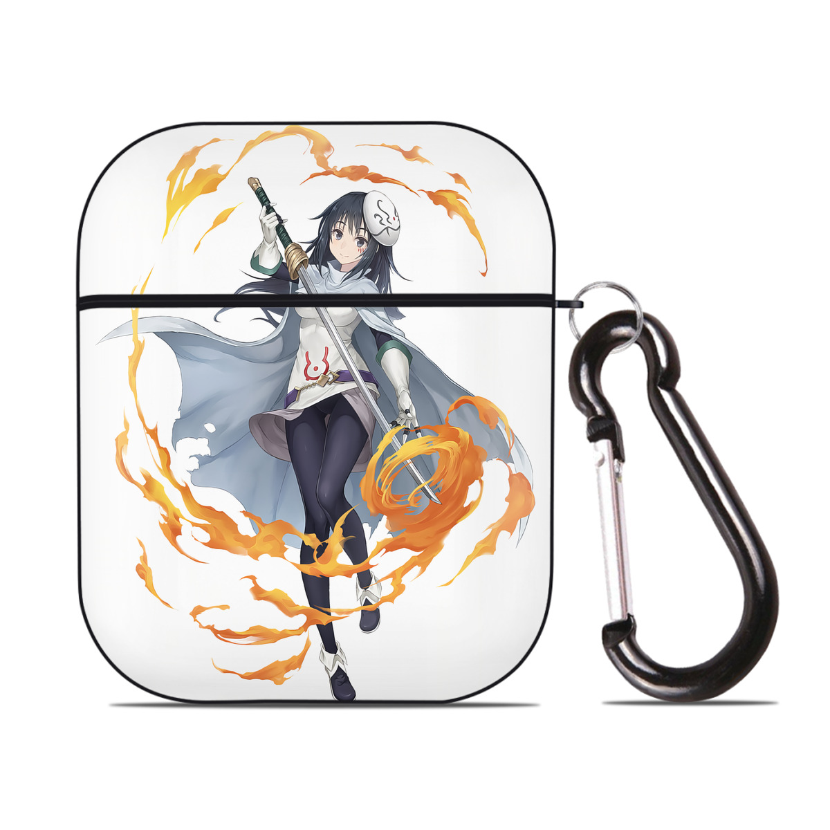 （画像用） 転スラ Regarding Reincarnated to Slime AirPods 第2世代保護ケース ハードシェル ブラック 耐衝撃・防指紋・カラビナ付き