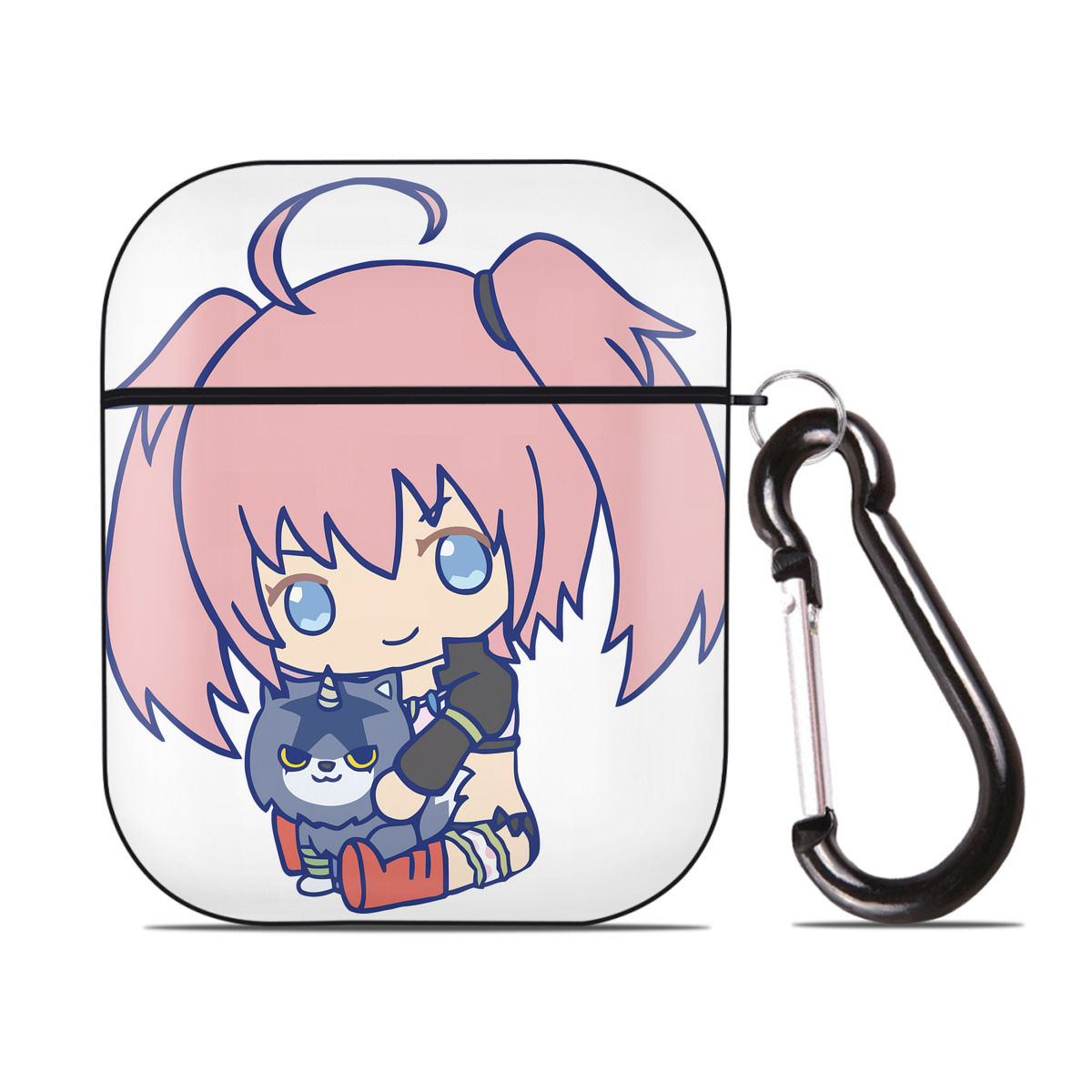 （画像用） 転スラ Regarding Reincarnated to Slime AirPods 第2世代保護ケース ハードシェル ブラック 耐衝撃・防指紋・カラビナ付き