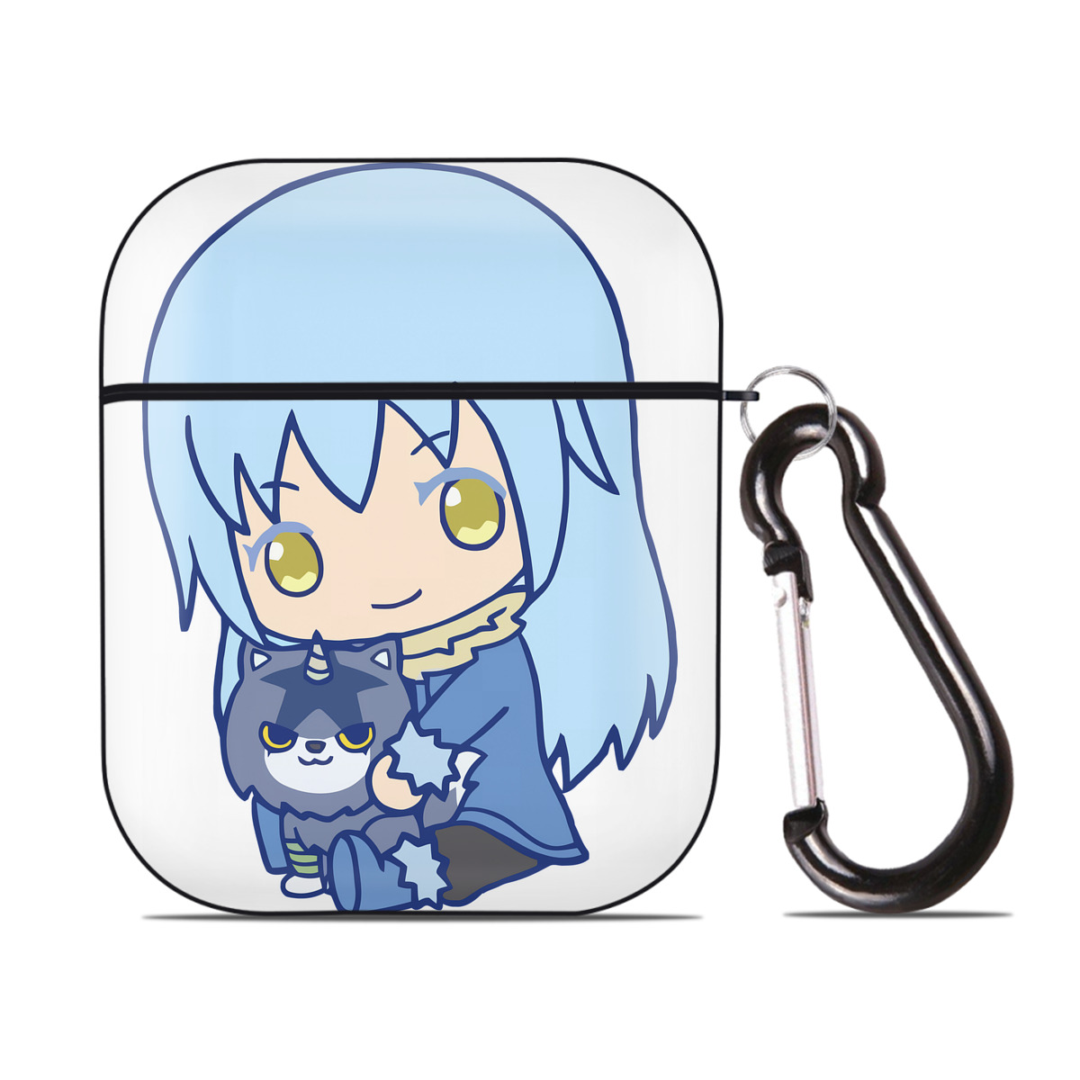 （画像用） 転スラ Regarding Reincarnated to Slime AirPods 第2世代保護ケース ハードシェル ブラック 耐衝撃・防指紋・カラビナ付き