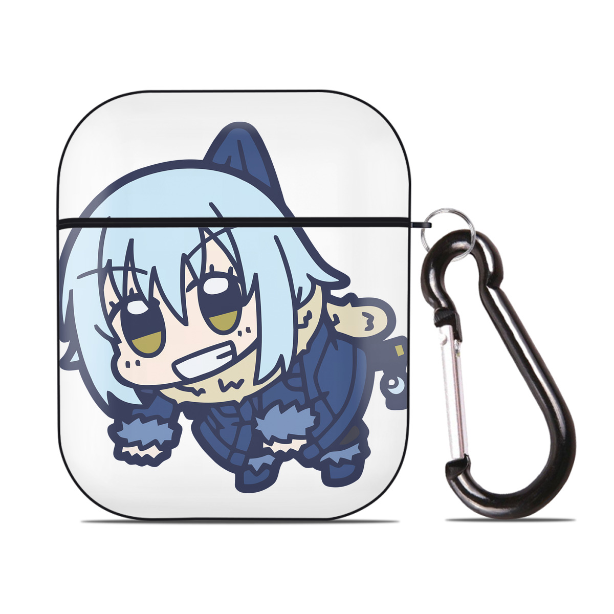 （画像用） 転スラ Regarding Reincarnated to Slime AirPods 第2世代保護ケース ハードシェル ブラック 耐衝撃・防指紋・カラビナ付き