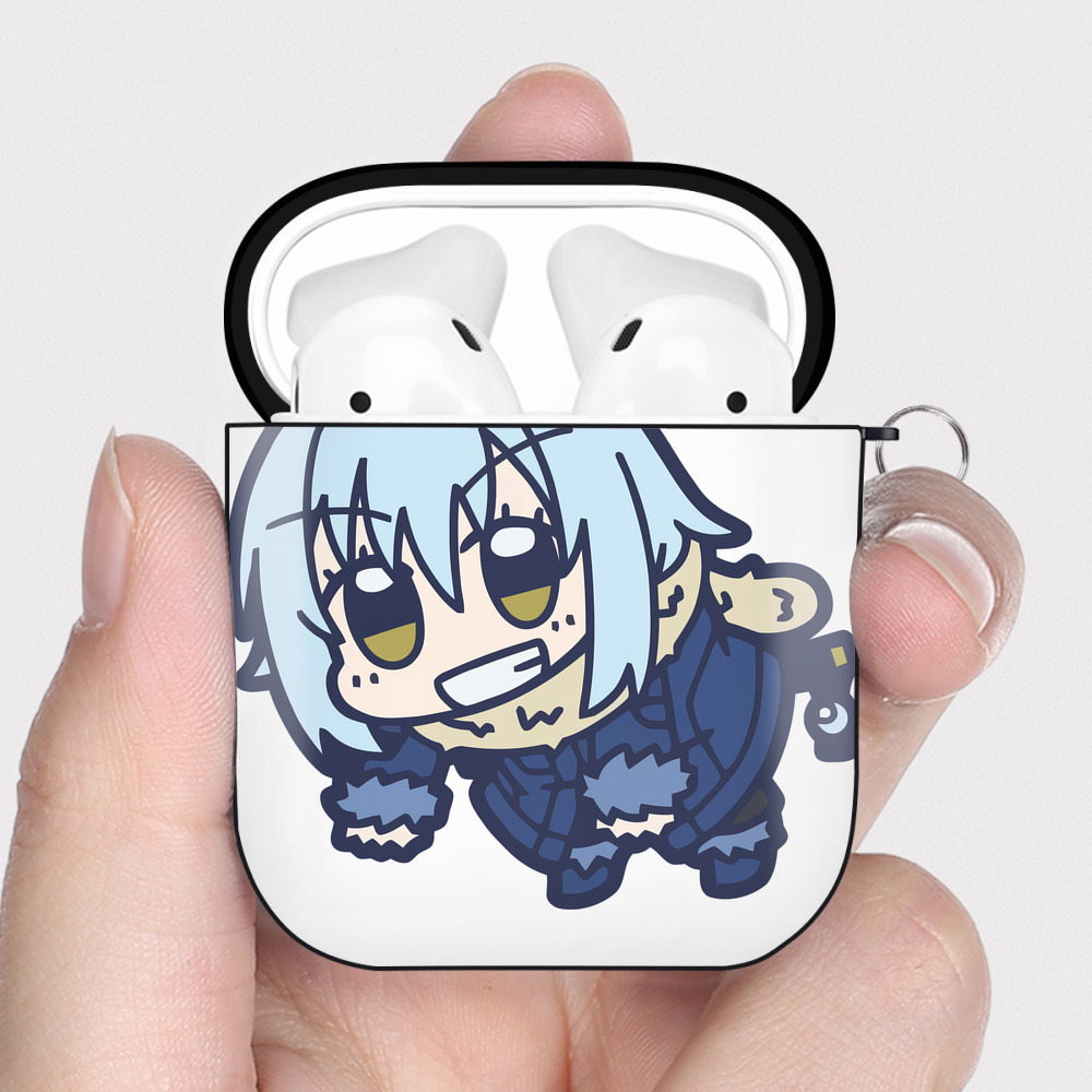 （画像用） 転スラ Regarding Reincarnated to Slime AirPods 第2世代保護ケース ハードシェル ブラック 耐衝撃・防指紋・カラビナ付き