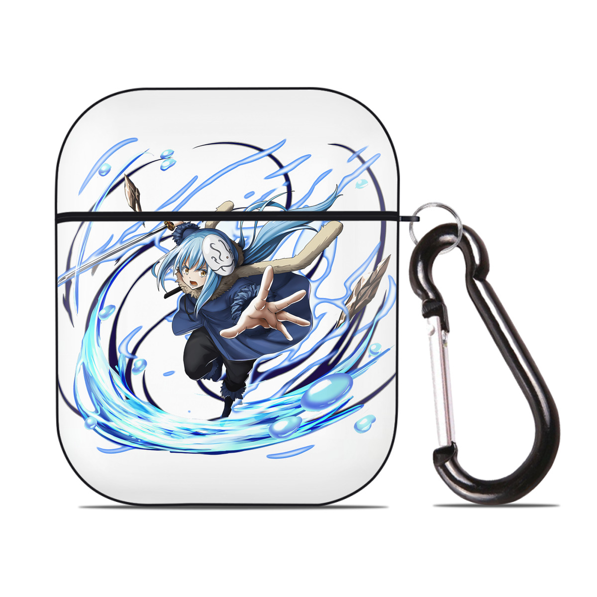 （画像用） 転スラ Regarding Reincarnated to Slime AirPods 第2世代保護ケース ハードシェル ブラック 耐衝撃・防指紋・カラビナ付き