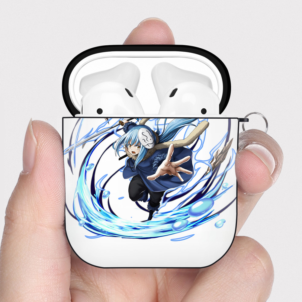 （画像用） 転スラ Regarding Reincarnated to Slime AirPods 第2世代保護ケース ハードシェル ブラック 耐衝撃・防指紋・カラビナ付き
