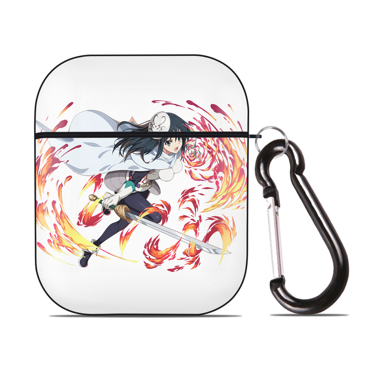 （画像用） 転スラ Regarding Reincarnated to Slime AirPods 第2世代保護ケース ハードシェル ブラック 耐衝撃・防指紋・カラビナ付き