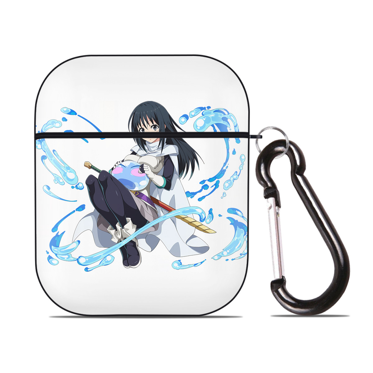（画像用） 転スラ Regarding Reincarnated to Slime AirPods 第2世代保護ケース ハードシェル ブラック 耐衝撃・防指紋・カラビナ付き