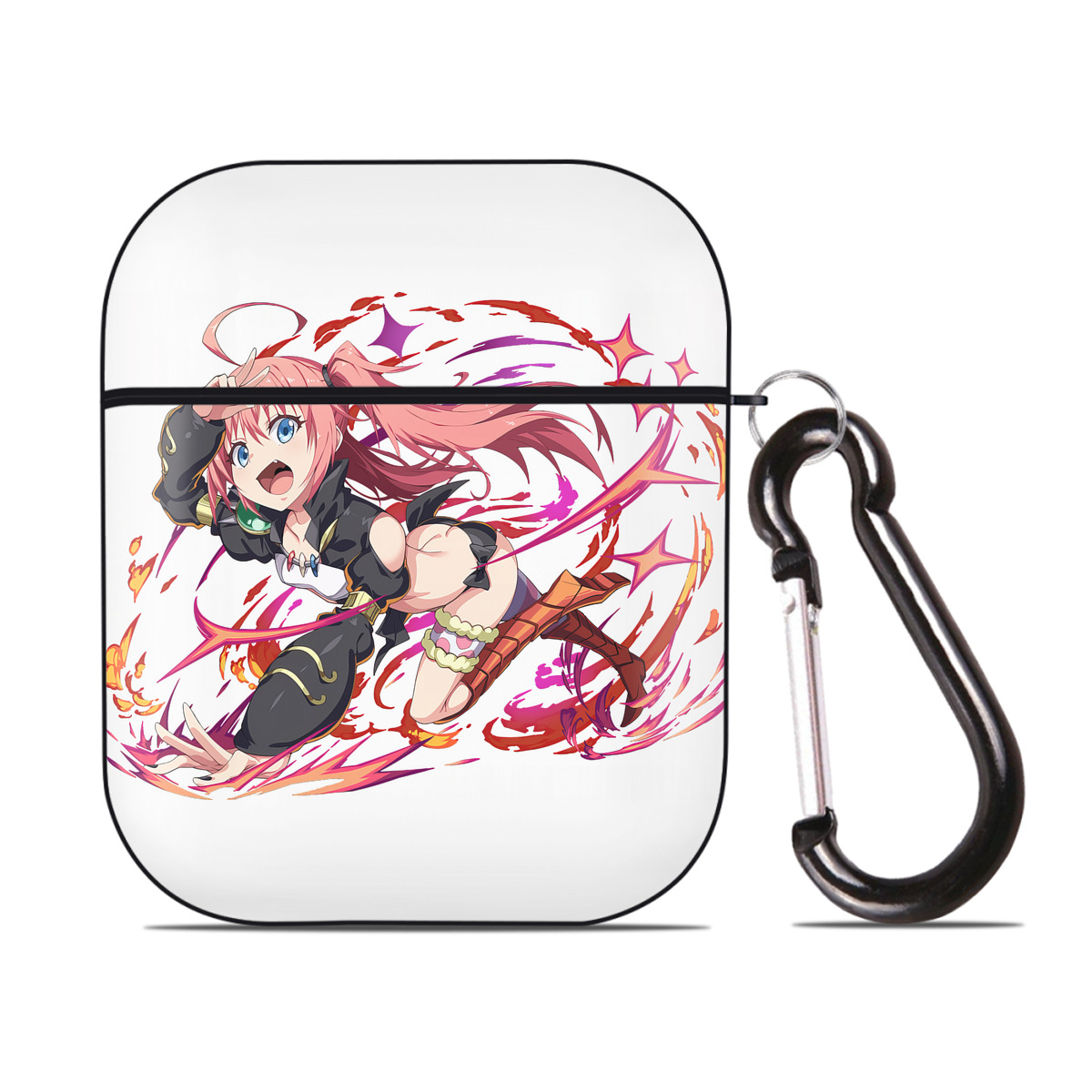 （画像用） 転スラ Regarding Reincarnated to Slime AirPods 第2世代保護ケース ハードシェル ブラック 耐衝撃・防指紋・カラビナ付き