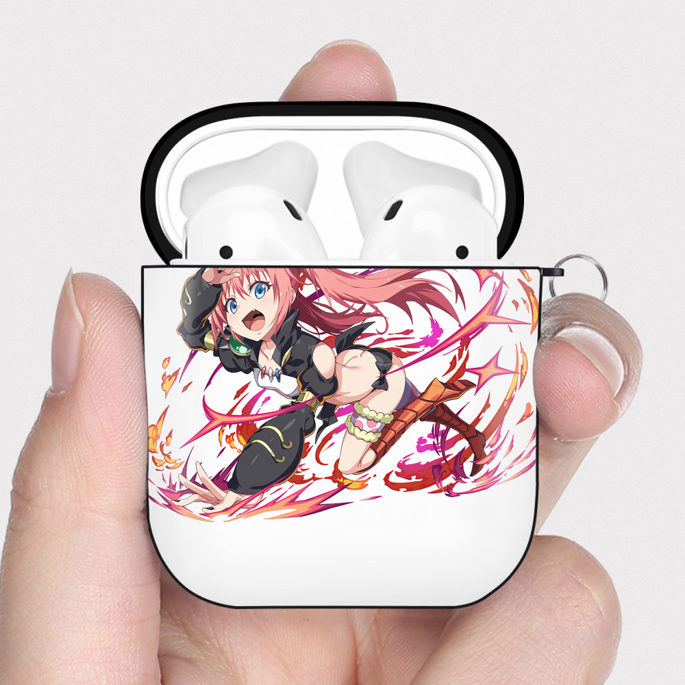 （画像用） 転スラ Regarding Reincarnated to Slime AirPods 第2世代保護ケース ハードシェル ブラック 耐衝撃・防指紋・カラビナ付き