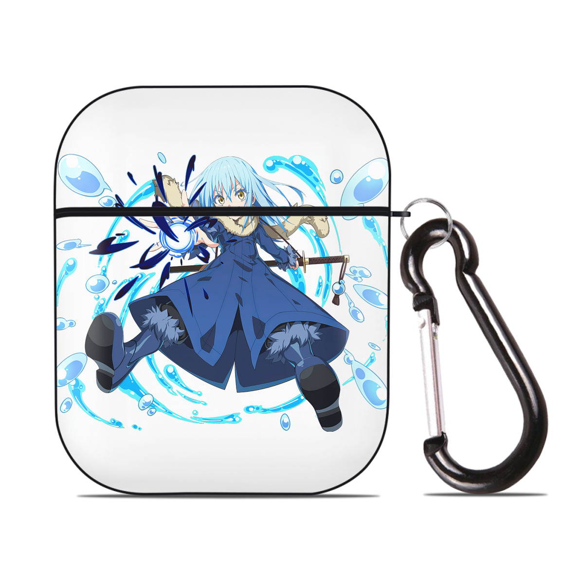 （画像用） 転スラ Regarding Reincarnated to Slime AirPods 第2世代保護ケース ハードシェル ブラック 耐衝撃・防指紋・カラビナ付き