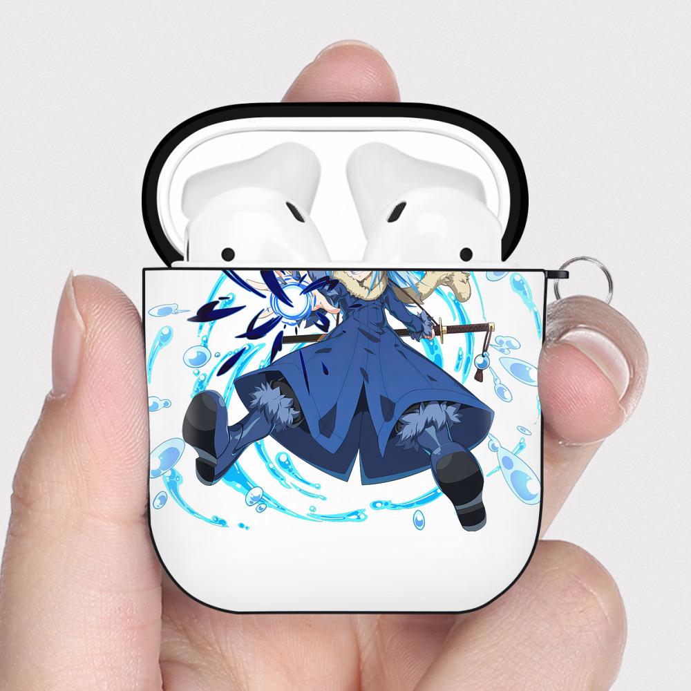 （画像用） 転スラ Regarding Reincarnated to Slime AirPods 第2世代保護ケース ハードシェル ブラック 耐衝撃・防指紋・カラビナ付き