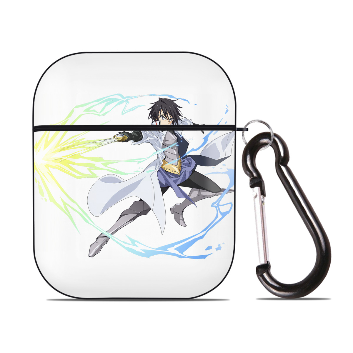 （画像用） 転スラ Regarding Reincarnated to Slime AirPods 第2世代保護ケース ハードシェル ブラック 耐衝撃・防指紋・カラビナ付き