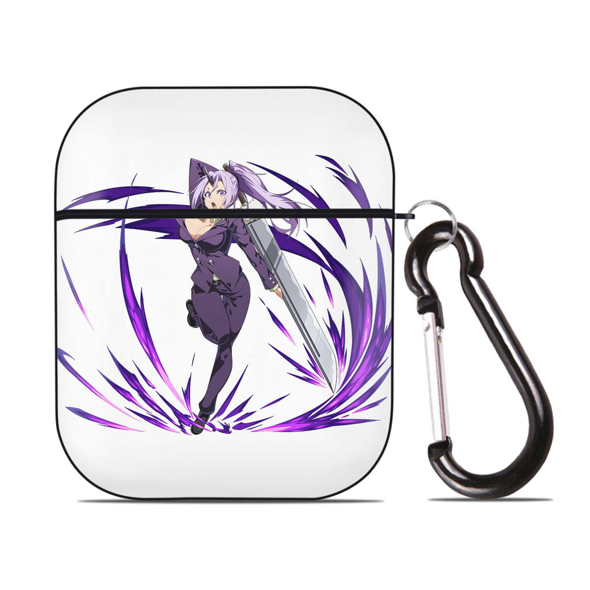 （画像用） 転スラ Regarding Reincarnated to Slime AirPods 第2世代保護ケース ハードシェル ブラック 耐衝撃・防指紋・カラビナ付き