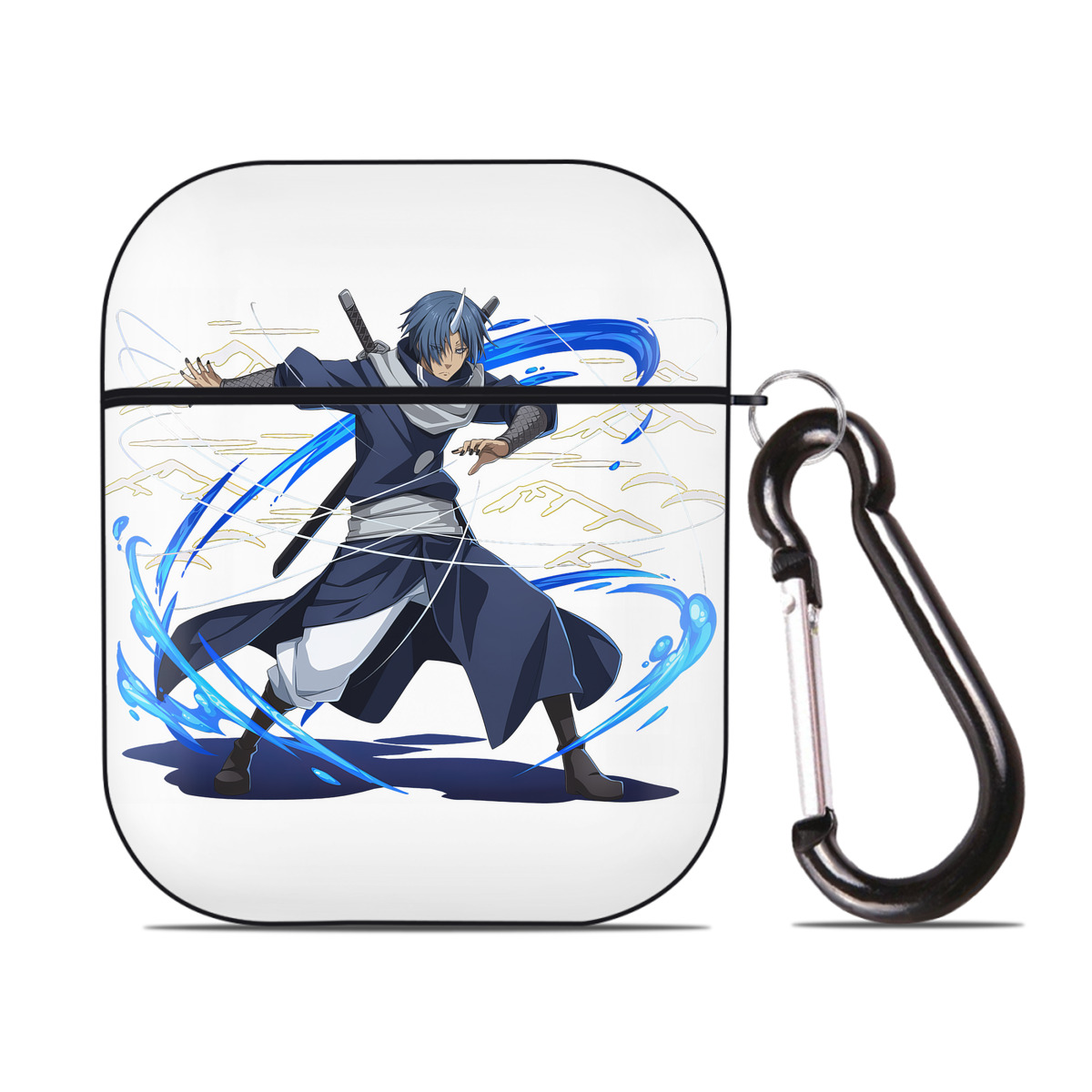 （画像用） 転スラ Regarding Reincarnated to Slime AirPods 第2世代保護ケース ハードシェル ブラック 耐衝撃・防指紋・カラビナ付き