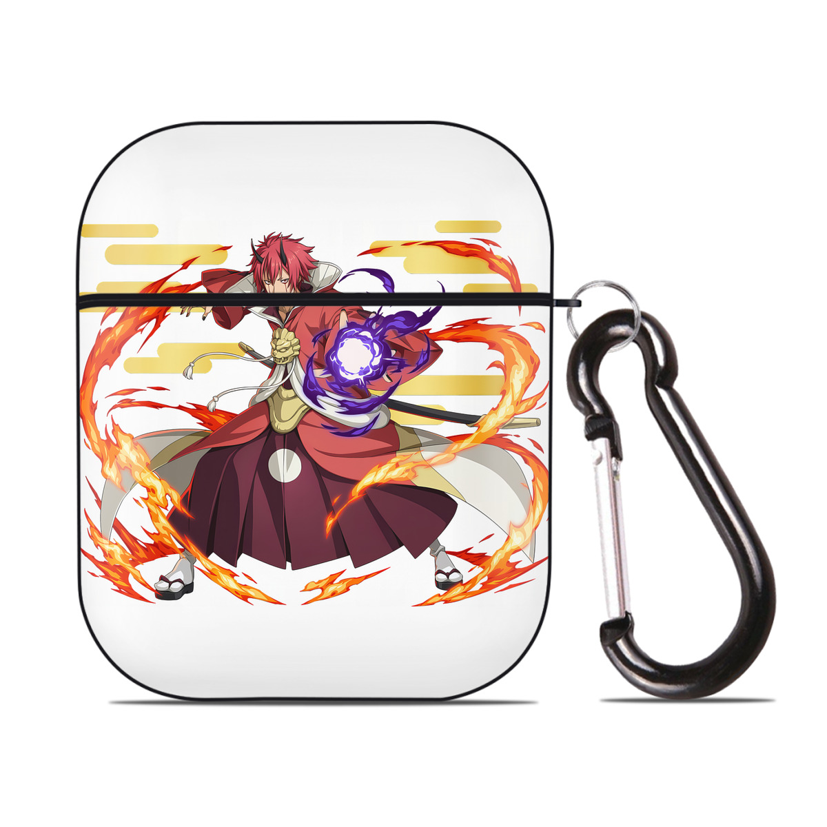 （画像用） 転スラ Regarding Reincarnated to Slime AirPods 第2世代保護ケース ハードシェル ブラック 耐衝撃・防指紋・カラビナ付き
