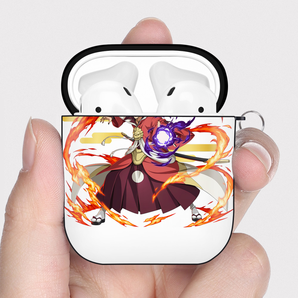 （画像用） 転スラ Regarding Reincarnated to Slime AirPods 第2世代保護ケース ハードシェル ブラック 耐衝撃・防指紋・カラビナ付き