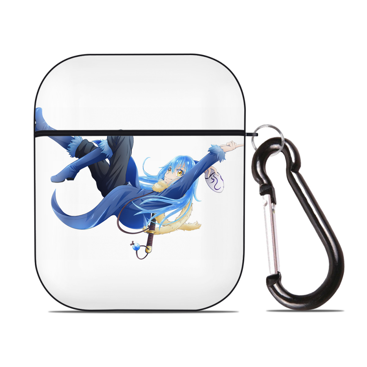 （画像用） 転スラ Regarding Reincarnated to Slime AirPods 第2世代保護ケース ハードシェル ブラック 耐衝撃・防指紋・カラビナ付き