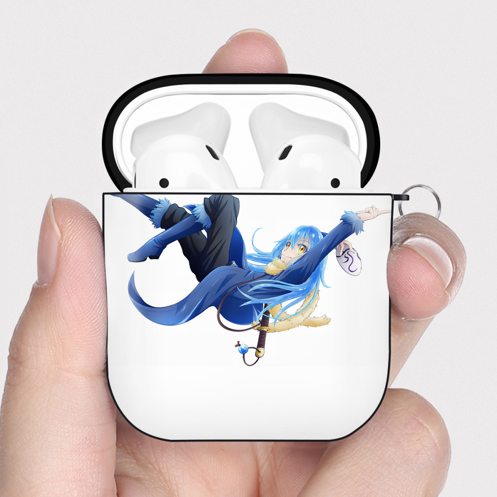 （画像用） 転スラ Regarding Reincarnated to Slime AirPods 第2世代保護ケース ハードシェル ブラック 耐衝撃・防指紋・カラビナ付き