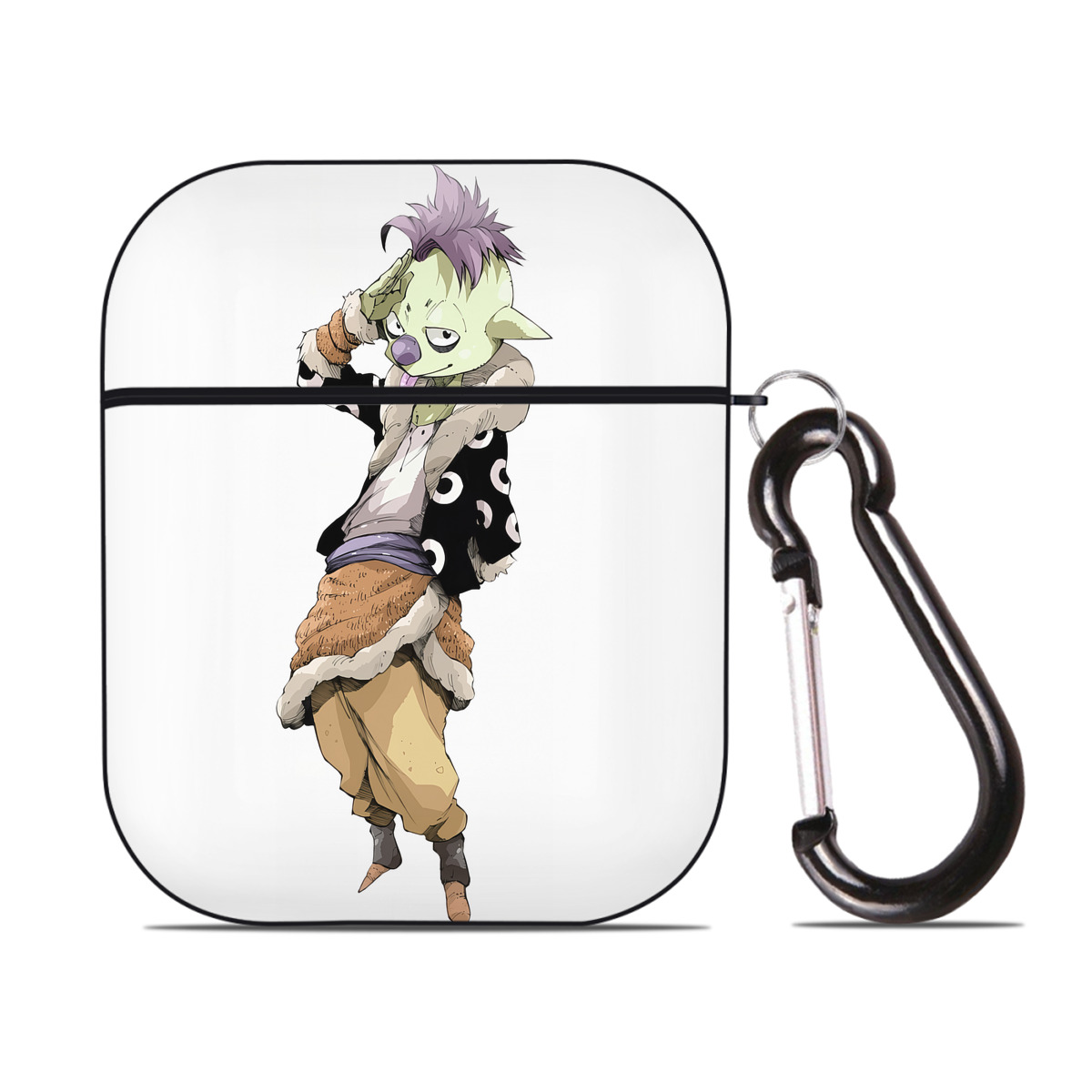 （画像用） 転スラ Regarding Reincarnated to Slime AirPods 第2世代保護ケース ハードシェル ブラック 耐衝撃・防指紋・カラビナ付き