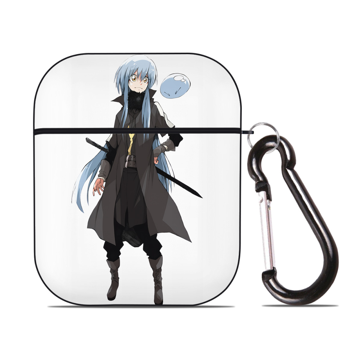 （画像用） 転スラ Regarding Reincarnated to Slime AirPods 第2世代保護ケース ハードシェル ブラック 耐衝撃・防指紋・カラビナ付き