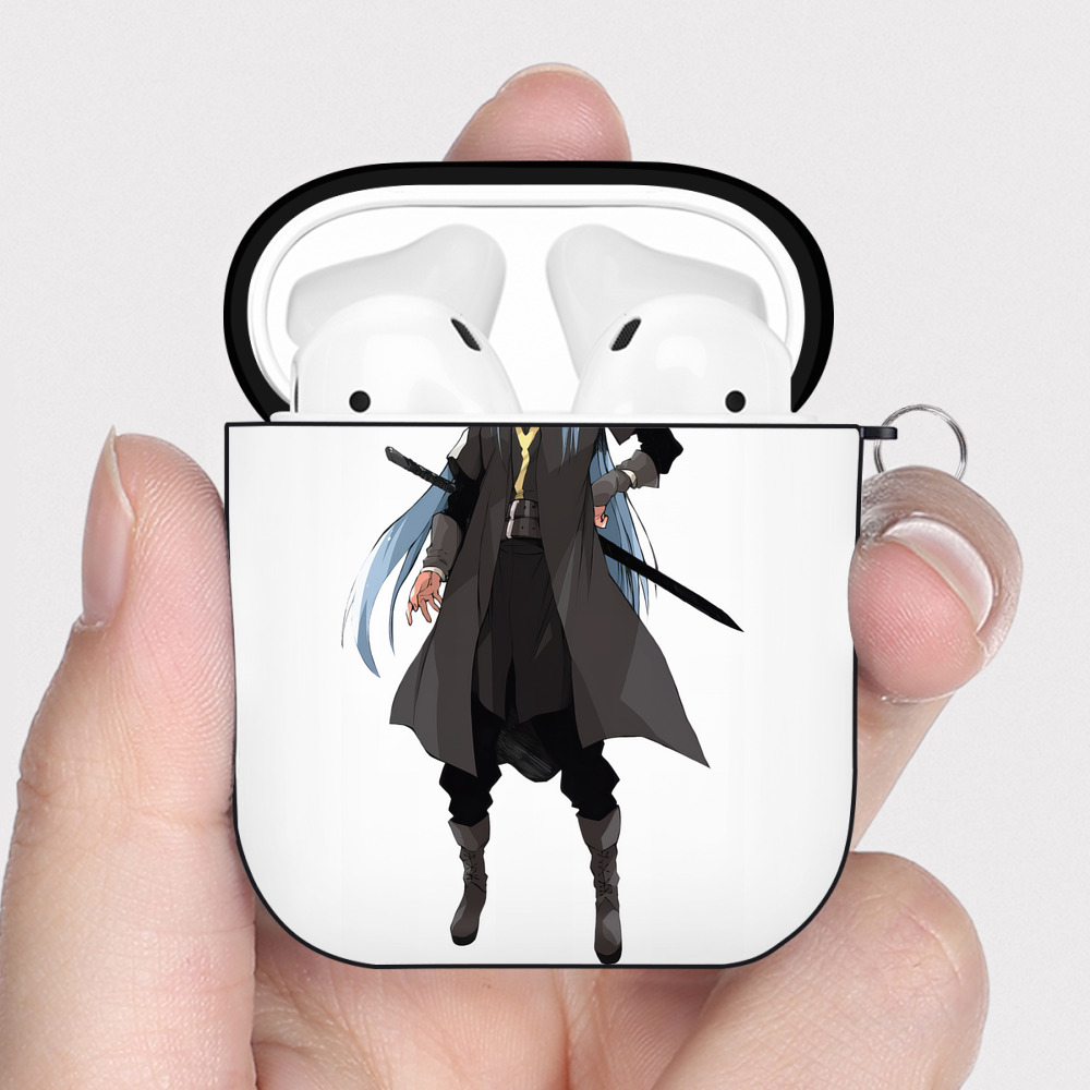 （画像用） 転スラ Regarding Reincarnated to Slime AirPods 第2世代保護ケース ハードシェル ブラック 耐衝撃・防指紋・カラビナ付き