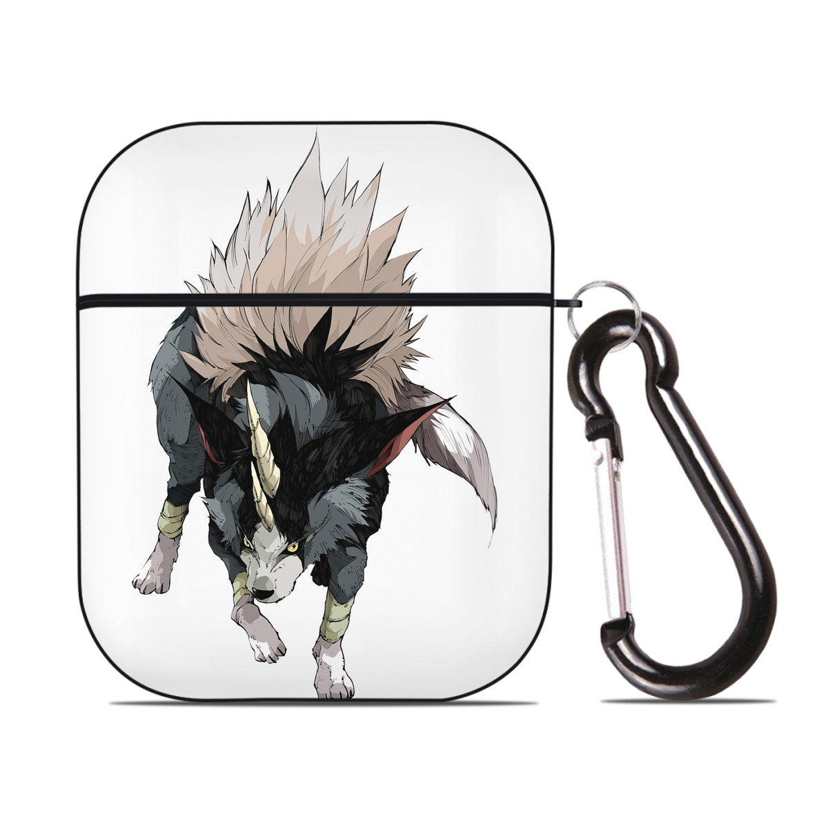 （画像用） 転スラ Regarding Reincarnated to Slime AirPods 第2世代保護ケース ハードシェル ブラック 耐衝撃・防指紋・カラビナ付き