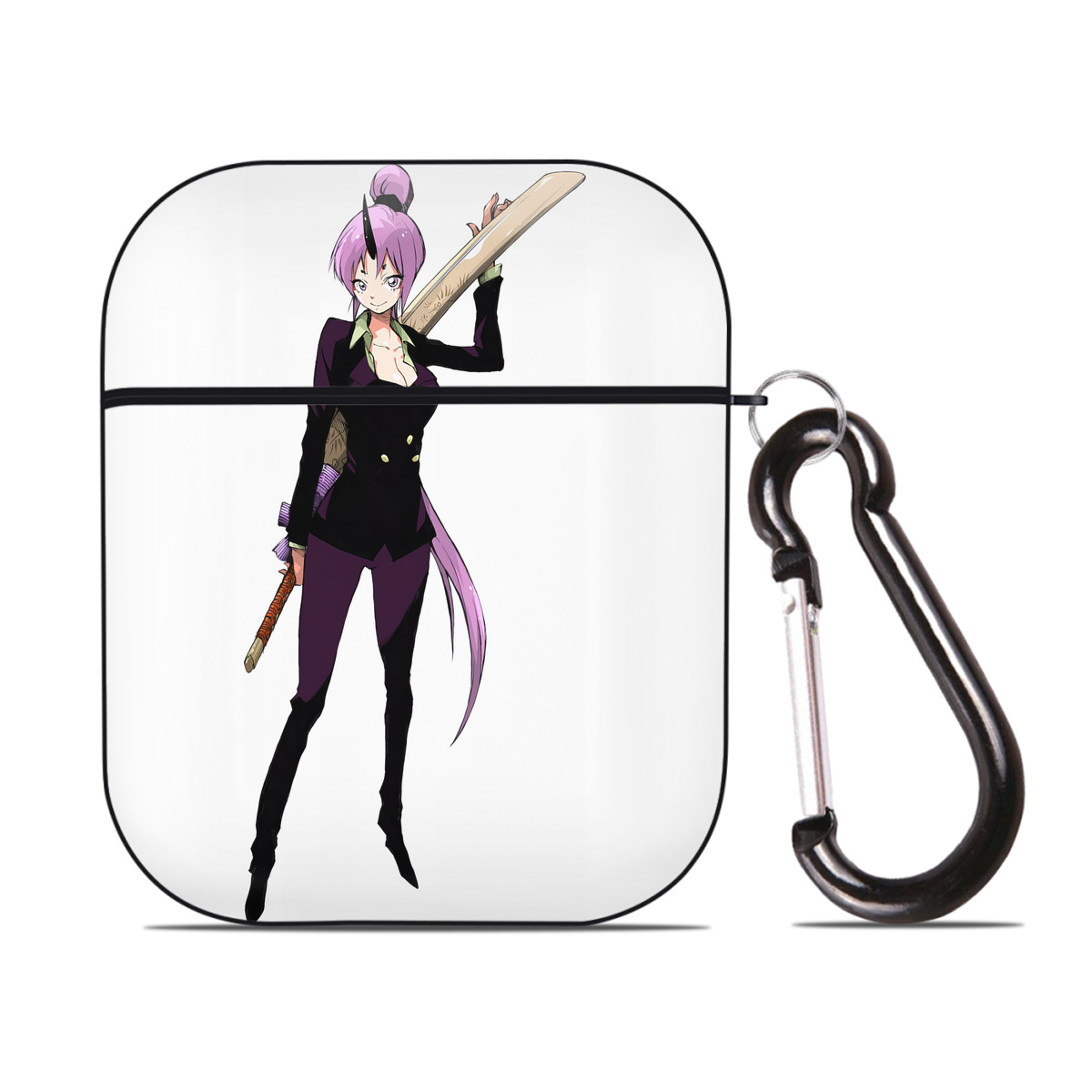（画像用） 転スラ Regarding Reincarnated to Slime AirPods 第2世代保護ケース ハードシェル ブラック 耐衝撃・防指紋・カラビナ付き