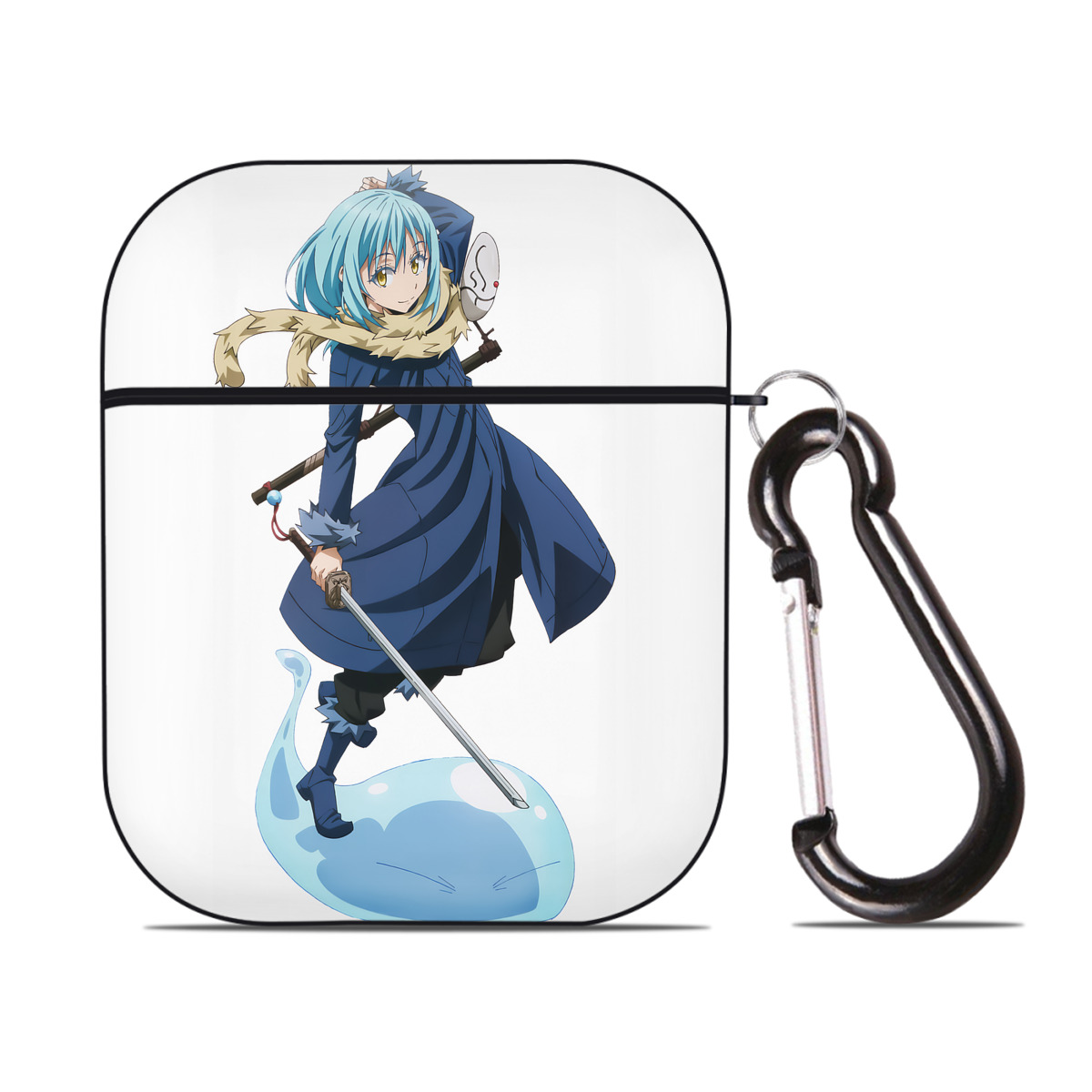 （画像用） 転スラ Regarding Reincarnated to Slime AirPods 第2世代保護ケース ハードシェル ブラック 耐衝撃・防指紋・カラビナ付き
