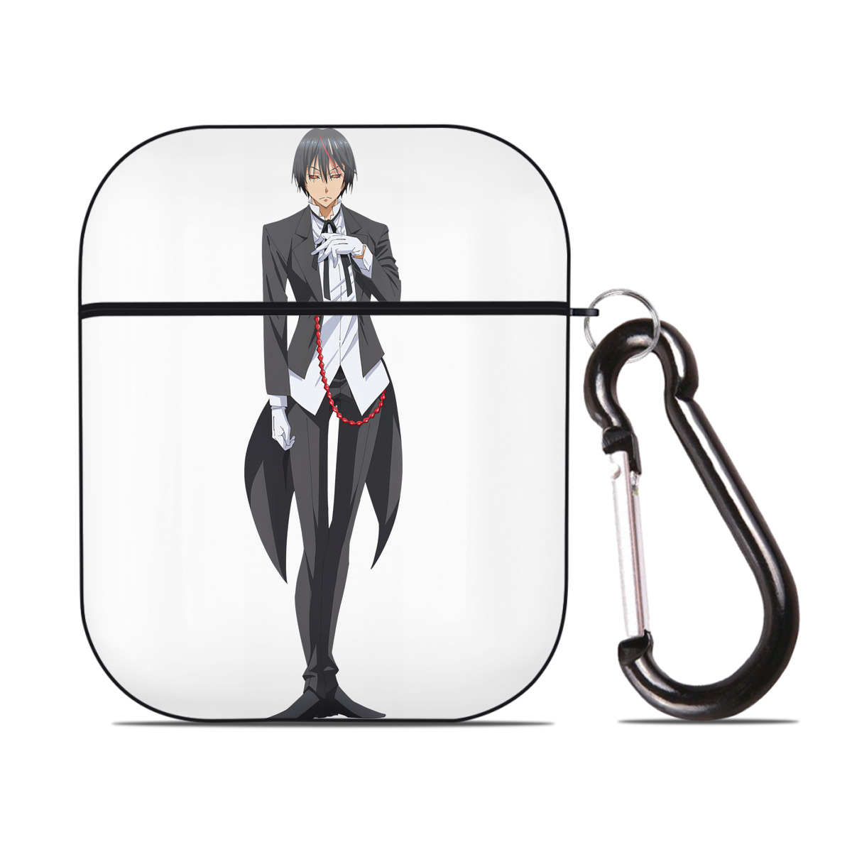 （画像用） 転スラ Regarding Reincarnated to Slime AirPods 第2世代保護ケース ハードシェル ブラック 耐衝撃・防指紋・カラビナ付き