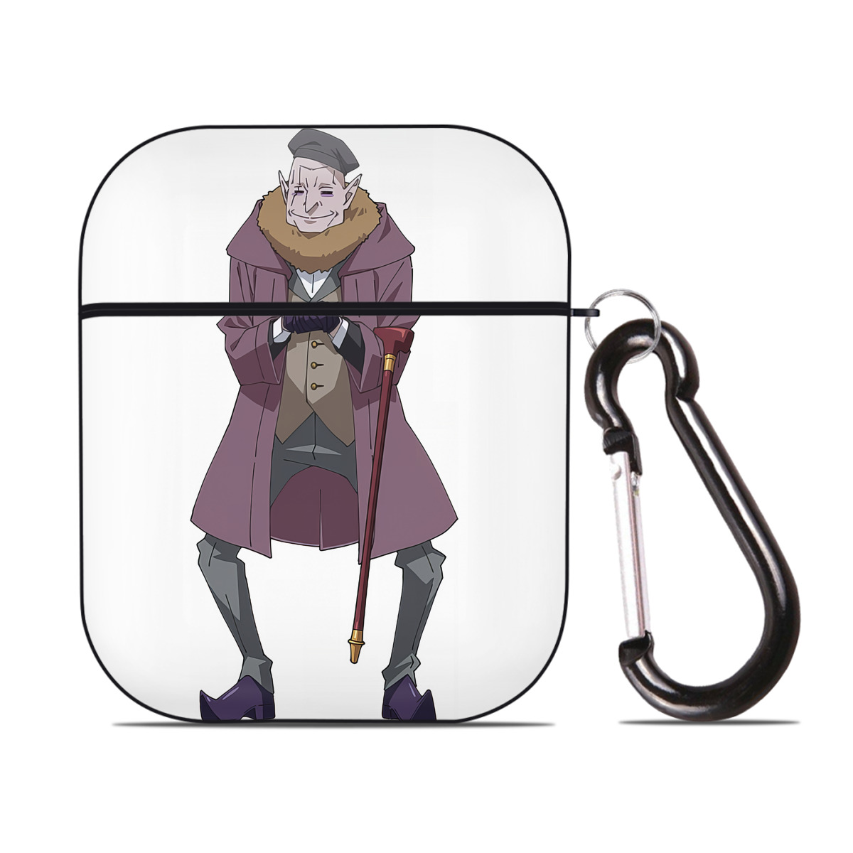 （画像用） 転スラ Regarding Reincarnated to Slime AirPods 第2世代保護ケース ハードシェル ブラック 耐衝撃・防指紋・カラビナ付き
