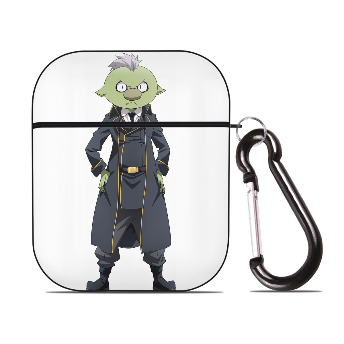 （画像用） 転スラ Regarding Reincarnated to Slime AirPods 第2世代保護ケース ハードシェル ブラック 耐衝撃・防指紋・カラビナ付き