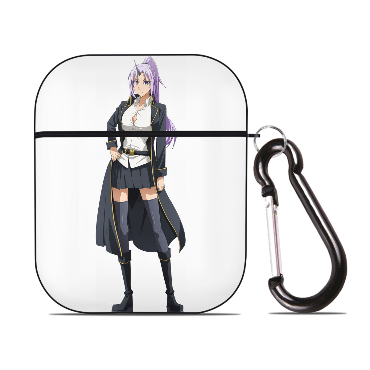 （画像用） 転スラ Regarding Reincarnated to Slime AirPods 第2世代保護ケース ハードシェル ブラック 耐衝撃・防指紋・カラビナ付き