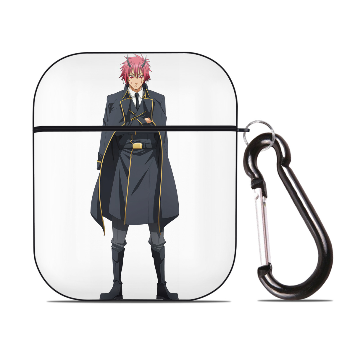 （画像用） 転スラ Regarding Reincarnated to Slime AirPods 第2世代保護ケース ハードシェル ブラック 耐衝撃・防指紋・カラビナ付き