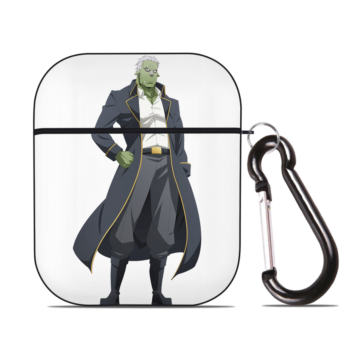 （画像用） 転スラ Regarding Reincarnated to Slime AirPods 第2世代保護ケース ハードシェル ブラック 耐衝撃・防指紋・カラビナ付き