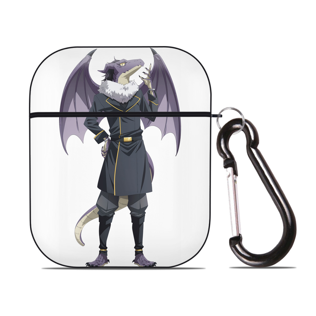 （画像用） 転スラ Regarding Reincarnated to Slime AirPods 第2世代保護ケース ハードシェル ブラック 耐衝撃・防指紋・カラビナ付き