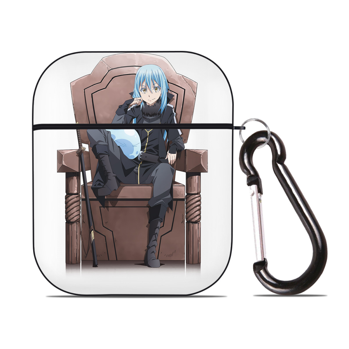（画像用） 転スラ Regarding Reincarnated to Slime AirPods 第2世代保護ケース ハードシェル ブラック 耐衝撃・防指紋・カラビナ付き