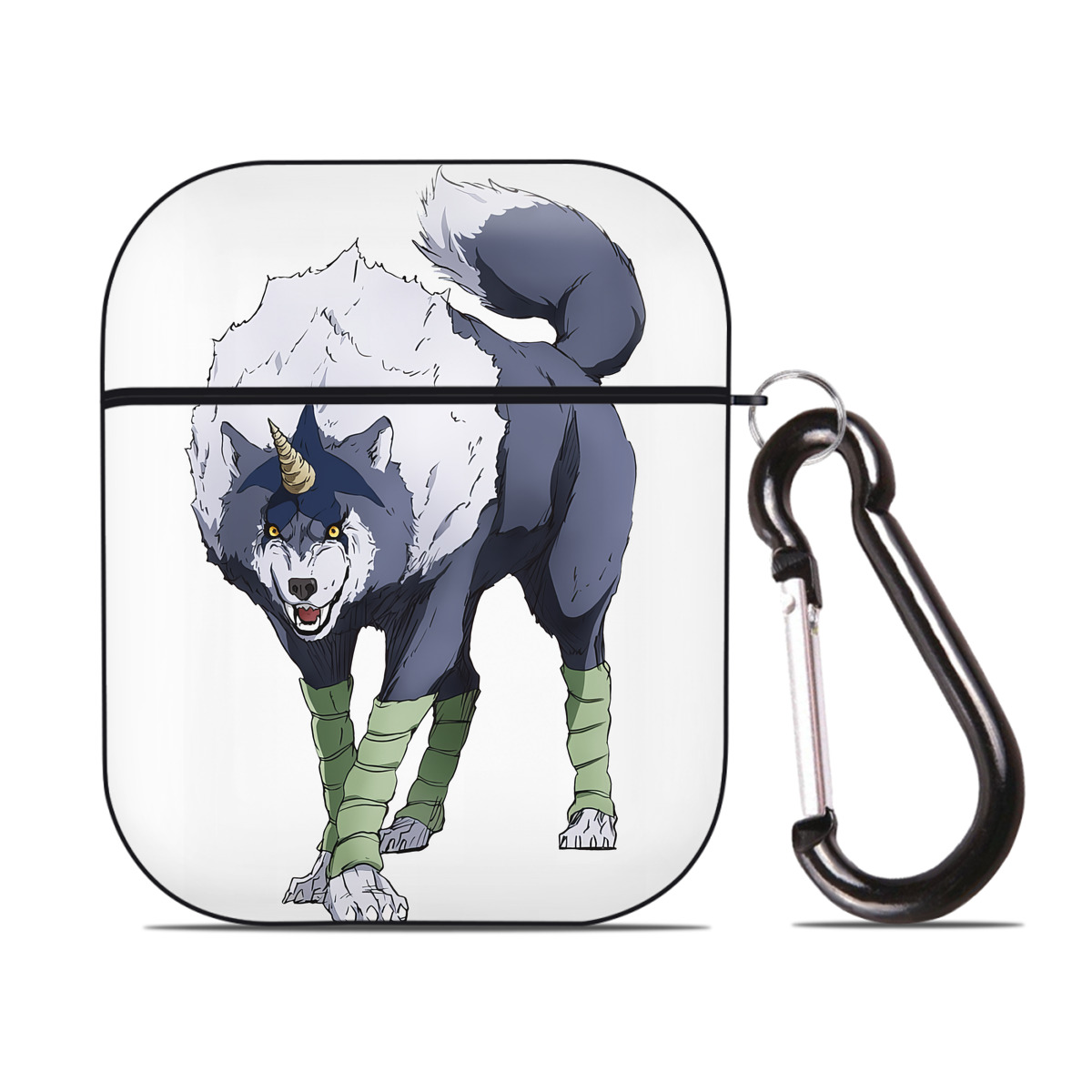 （画像用） 転スラ Regarding Reincarnated to Slime AirPods 第2世代保護ケース ハードシェル ブラック 耐衝撃・防指紋・カラビナ付き
